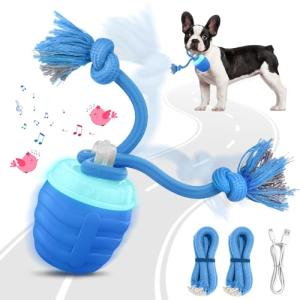 HVUATQ Interactive Dog Toys - 2025 Upgraded Motion Activated Balls for Medium/Large Dogs, Automatic Moving Dogs Toy Wicked Ball for Boredom, Interactive Dog Ball to Keep Them Busy(Blue)