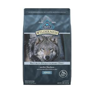 Blue Buffalo Wilderness Natural High-Protein Dry Food for Adult Dogs, Chicken Recipe, 24-lb. Bag