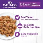Wellness Complete Health Minced Adult Wet Cat Food, Natural, Protein-Rich, Grain Free, 5.5 Ounce, 24 Pack, (Turkey & Salmon Entrée)