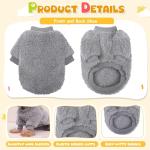 Dog Sweaters for Small Dogs, Soft Fleece Puppy Sweater, Warm Winter Dog Clothes, XXS Pet Sweaters for 1-3 lbs Teacup Toy Chihuahua Yorkie Pet Outfit Apparel, Light Grey