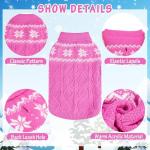 SCIROKKO Warm Winter Dog Sweater - Cold Weather Pet Clothes for Small Medium Large Dogs Indoor Outdoor, Soft Classic Knit Puppy Apparel, Pink, ML