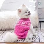 SCIROKKO Warm Winter Dog Sweater - Cold Weather Pet Clothes for Small Medium Large Dogs Indoor Outdoor, Soft Classic Knit Puppy Apparel, Pink, ML