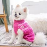 SCIROKKO Warm Winter Dog Sweater - Cold Weather Pet Clothes for Small Medium Large Dogs Indoor Outdoor, Soft Classic Knit Puppy Apparel, Pink, ML