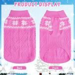 SCIROKKO Warm Winter Dog Sweater - Cold Weather Pet Clothes for Small Medium Large Dogs Indoor Outdoor, Soft Classic Knit Puppy Apparel, Pink, ML