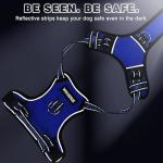 WINSEE Dog Harness No Pull, Pet Harnesses with Dog Collar, Adjustable Reflective Oxford Outdoor Vest, Front/Back Leash Clips for Small, Medium, Large, Extra Large Dogs, Easy Control Handle for Walking