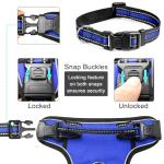 WINSEE Dog Harness No Pull, Pet Harnesses with Dog Collar, Adjustable Reflective Oxford Outdoor Vest, Front/Back Leash Clips for Small, Medium, Large, Extra Large Dogs, Easy Control Handle for Walking
