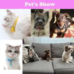 Cat Collars with Bell Leash Set, Nylon Basic Reflective Puppy Collar Boy Girls Paw Print for XXS Xs Small Dog Kitten Pet Animal Tiny,Grey