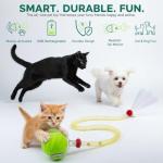 uMadeUs Cat Toys for Indoor Cats – Automatic Kitten Interactive Toy with Speedy Ball Tail as Pet Mental Stimulation - Kittens Small Dogs and Bored Adult Dog Balls to Keep Them Busy 2026 (Green Ball)