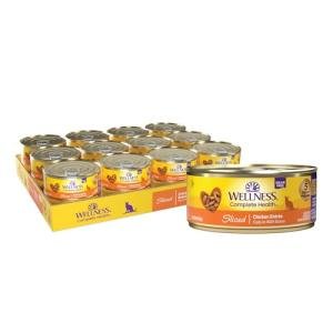 Wellness Complete Health Sliced Adult Wet Cat Food, Natural, Protein-Rich, Grain Free, 5.5 Ounce, 24 Pack, (Chicken Entrée)