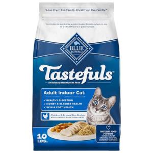 Blue Buffalo Blue Tastefuls Natural Adult Indoor Cat Chicken & Brown Rice Recipe Food for Cats 10 lb
