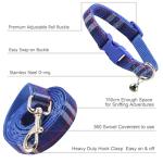 NISIYE Cute Plaid Dog Collar Harness and Leash with Safety Buckle - Adjustable and No Pull Comfortable Dog Collars for Small Puppy, Stylish Durable Gift for Boy Girl Pets