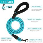 Reflective Heavy Duty Dog Leash Set, Adjustable Soft Neoprene Padded Nylon Collar, Comfortable Padded Handle, for Small to Large Dogs, 5FT (Yellow, Small)