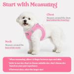 rabbitgoo Dog Harness Small Medium Sized and Leash Set, Step in Soft Light Puppy Vest, Breathable Mesh Pet Harness, Reflective for Safe Easy Walking, Light Pink XL
