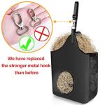 INKNOTE Hay Bag Hanging Goat Feeder Tote Premium Oxford Cloth with Metal Ring and Adjustable Strap for Horses Donkeys Cows Alpacas Ostriches or Other Animals Black