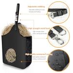 INKNOTE Hay Bag Hanging Goat Feeder Tote Premium Oxford Cloth with Metal Ring and Adjustable Strap for Horses Donkeys Cows Alpacas Ostriches or Other Animals Black