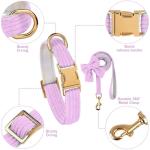 Dog Collar and Leash Set - Metal Buckle Adjustable Puppy Collar, Cute Dog Collar and Leash Set with Flower Bow Tie, Puppy Collar with 5 FT Leash, Soft & Comfortable Collar for Small Medium Dogs-S