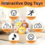 Active Moving Pet Plush Toy, 2026 New Squeaky Moving Dog Ball Toy Interactive Puppy Toys, Rechargeable Cartoon Plush Bounce Talking Toys to Keep Them Busy (Blue Pig)