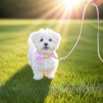 Dog Collar and Leash Set - Metal Buckle Adjustable Puppy Collar, Cute Dog Collar and Leash Set with Flower Bow Tie, Puppy Collar with 5 FT Leash, Soft & Comfortable Collar for Small Medium Dogs-S