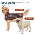 Kuoser Waterproof Dog Coat, Reversible Dog Jacket for Small Dogs, Adjustable Durable Doggie Winter Coat Warm Cozy Puppy Cold Weather Apparel from Small to Large Breed, Brown S