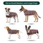Kuoser Waterproof Dog Coat, Reversible Dog Jacket for Small Dogs, Adjustable Durable Doggie Winter Coat Warm Cozy Puppy Cold Weather Apparel from Small to Large Breed, Brown S
