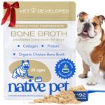 Native Pet Bone Broth for Dogs and Cats - Chicken Bone Broth Powder Dog Food Toppers for Picky Eaters - Provides Extra Nutrition for Joint Strength, Immune Support & Heart Health - 192 Scoops
