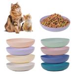 [8 Pack] Cat Dishes Whisker Friendly, Shallow Wide Pet Food and Water Bowl, Durable Wheat Straw Cat Bowls for Indoor Outdoor Cats
