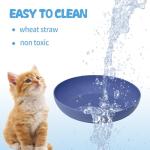 [8 Pack] Cat Dishes Whisker Friendly, Shallow Wide Pet Food and Water Bowl, Durable Wheat Straw Cat Bowls for Indoor Outdoor Cats