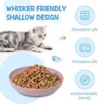 [8 Pack] Cat Dishes Whisker Friendly, Shallow Wide Pet Food and Water Bowl, Durable Wheat Straw Cat Bowls for Indoor Outdoor Cats