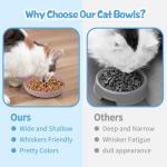 [8 Pack] Cat Dishes Whisker Friendly, Shallow Wide Pet Food and Water Bowl, Durable Wheat Straw Cat Bowls for Indoor Outdoor Cats