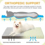 KSIIA Orthopedic Dog Bed - Waterproof Crate Bed for Small Dogs, Deluxe Plush Washable with Egg Crate Foam & Removable Cover, 23 x 17 Inch, Gray