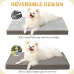 KSIIA Orthopedic Dog Bed - Waterproof Crate Bed for Small Dogs, Deluxe Plush Washable with Egg Crate Foam & Removable Cover, 23 x 17 Inch, Gray
