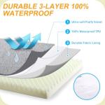 KSIIA Orthopedic Dog Bed - Waterproof Crate Bed for Small Dogs, Deluxe Plush Washable with Egg Crate Foam & Removable Cover, 23 x 17 Inch, Gray