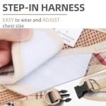 PUPTECK Adjustable Dog Harness Collar and Leash Set Step in No Pull Pet Harness for Small Medium Dogs Puppy and Cats Outdoor Walking Running, Soft Mesh Padded Reflective Vest Harnesses, Khaki S