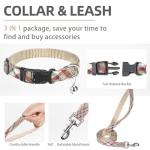 PUPTECK Adjustable Dog Harness Collar and Leash Set Step in No Pull Pet Harness for Small Medium Dogs Puppy and Cats Outdoor Walking Running, Soft Mesh Padded Reflective Vest Harnesses, Khaki S