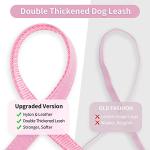 Dog Collars for Medium Dogs with Leash, Epesiri Spiked Dog Collar for Large Dogs, Girl Pink Dog Collar, Studded Rivet Pit Bull Leather Dog Collar Durable Cat Collar for Small Medium Large Pet Gift