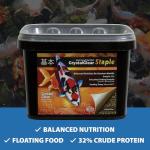 CrystalClear Staple Pond Fish Food for Healthy Koi & Goldfish, Protein Packed Floating Pellets for Summer Nutrition, Easy Digestion, 2.2 Pound Bag