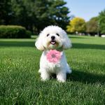 BRT Bearingshui Bling Rhinestone Leather Dog Collar and Leash Set, Soft Leather Sparkling Pink Dog Collar with Flower for Small Medium Female Dogs, S