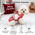 Dog Christmas Sweater Classic Red Pattern Dog Christmas Outfit with Reindeer Antler Hood Soft Warm Knitted Pet Clothes for Small Medium Large Dogs Cats