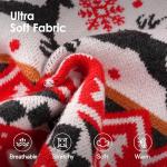 Dog Christmas Sweater Classic Red Pattern Dog Christmas Outfit with Reindeer Antler Hood Soft Warm Knitted Pet Clothes for Small Medium Large Dogs Cats