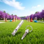 Silver Adjustable Ultrasonic Dog Whistle,Portable Whistle Pet Whistle Supersonic Whistle Dog Whistles for Pet Training，Training and Behavior Aids，Dog Whistles