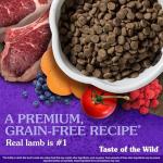 Taste of the Wild Sierra Mountain Grain-Free Canine Recipe with Roasted Lamb Dry Dog Food for All Life Stages, Made with High Protein from Real Lamb and Guaranteed Nutrients and Probiotics 28lb