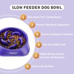 YINEYA 2PCS Slow Feeder Dog Bowls, Pet Supplies That Slow Down Eating, Pet Food Bowls, Maze Dog Puzzle Feeder for Medium Breed