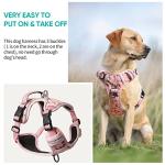 Timos Dog Harness, No-Pull Pet Harness with 2 Leash Clips, 3 Snap Buckles Adjustable Soft Padded Dog Vest, Reflective No-Choke Pet Oxford Vest with Easy Control Handle for Small Medium Large Dogs