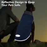 cyeollo 2 Pack Fleece Dog Sweater Stretchy Pullover Soft Dog Jacket with Reflective Stripe Lightweight Sweatshirt Pet Clothes Coats for Small Dogs Grey & Blue