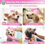 Dog Brush for Shedding 13pcs Bath Grooming Kit with Pet Nail Clipper and File - Dog Bath Brush Cat Grooming Supplies, Dematting Comb Bath Brush Shampoo Scrubber for Dogs and Cats