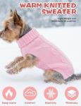 Dog Sweaters for Small Medium Large Dogs Cats, Soft Warm Turtleneck Pullover Solid Cable Knit Fleece Stretch Pet Clothes,Classic Fuzzy Coat for Puppy Girl Boys for Fall Winter Cold Weather