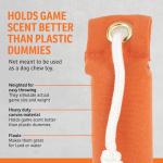 SportDOG Brand Canvas Dummies - Hunting Dog Training Tool - Weighted Bumper for Easy Throwing - Readily Holds Game Scent - Floats - Puppy - Orange