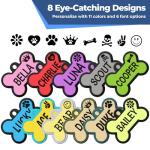 GoTags Silicone Dog Tags, Soundless Pet Tag, Personalized Silent Tag Engraved for Pets with Cute Custom Designs, for Dogs and Cats, (Bone, Purple)