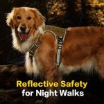 PawsPassion No Pull Dog Harness for Medium Large Dog, Heavy Duty Tactical Adjustable Pet Harness, Voyager Service Walking Vest Harness with Easy Control Handle Reflective Strip (Sandstone, L)