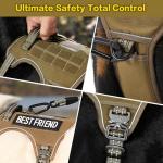 PawsPassion No Pull Dog Harness for Medium Large Dog, Heavy Duty Tactical Adjustable Pet Harness, Voyager Service Walking Vest Harness with Easy Control Handle Reflective Strip (Sandstone, L)